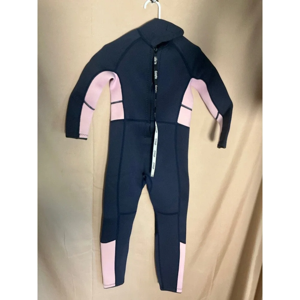 GoldFin Neoprene Wetsuit Kids Size 4 Navy Purple Excellent 3mm Full Body Thermal
